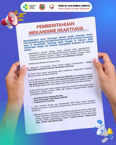 Pemberitahuan Mekanisme Reaktivasi Peserta PBI JK
