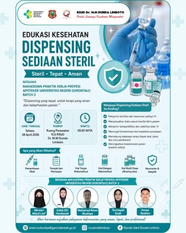 Edukasi Kesehatan dengan Tema: Dispensing Sediaan Steril