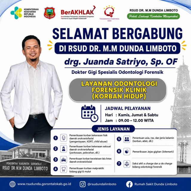 Layanan Odontologi Forensik Klinik Korban Hidup